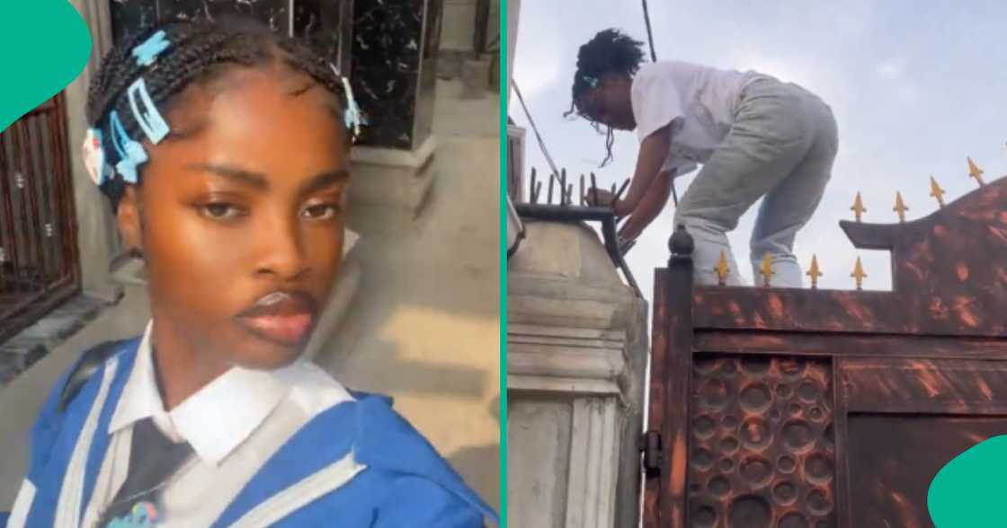 Video as Lagos State University student scales house gate to meet up with 8am test in school Video as Lagos State University student scales house gate to meet up with 8am test in school
