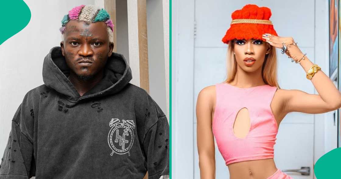 Nigerian singer, Habeeb Olalomi Badmus, aka Portable, and crossdresser, James Chukwueze Obialor, popularly known as James Brown fight online. Nigerian singer, Habeeb Olalomi Badmus, aka Portable, and crossdresser, James Chukwueze Obialor, popularly known as James Brown fight online.