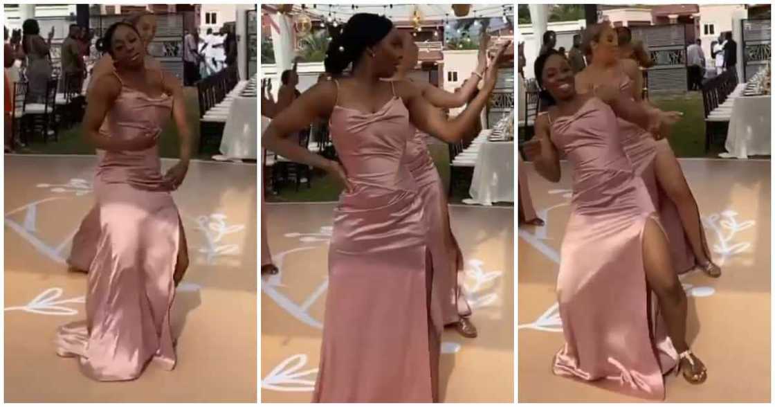 Pretty bridesmaids, dance moves, skintight dresses