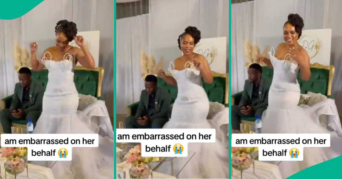 Groom's uninterested behaviour while his bride danced at their wedding causes uproar Groom's uninterested behaviour while his bride danced at their wedding causes uproar
