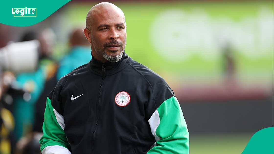 Eric Chelle, head coach of Nigeria, before the 2025 Unity Cup Final match between Jamaica and Nigeria at Gtech Community Stadium on May 31, 2025, in Brentford, England. Photo by Harry Murphy