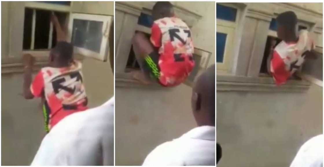Nigerian thief expertly displays skills he uses in entering peoples' homes in viral video Nigerian thief expertly displays skills he uses in entering peoples' homes in viral video