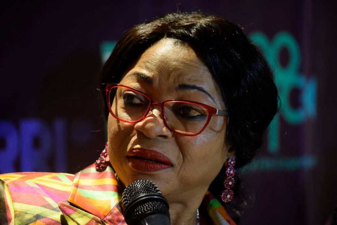Folorunsho Alakija speaks to pressmen on the coming cinematography festival in Lagos, Nigeria. Folorunsho Alakija speaks to pressmen on the coming cinematography festival in Lagos, Nigeria.