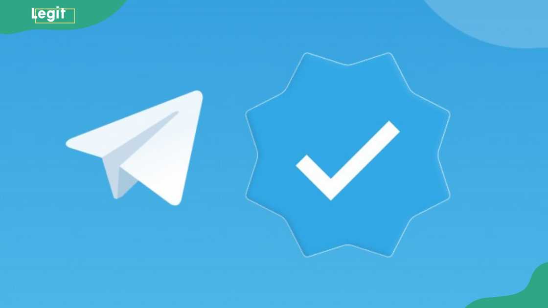 Telegram logo and verification tick Telegram logo and verification tick
