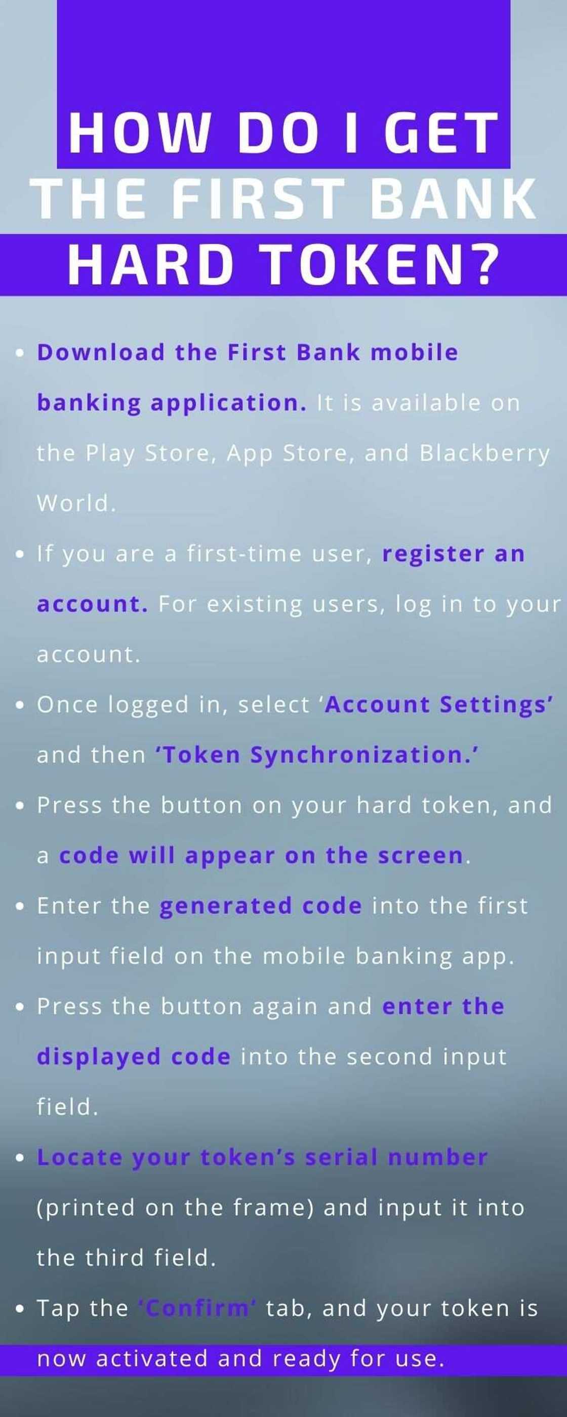 First Bank Internet banking token First Bank Internet banking token