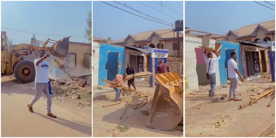 Zubby Michael supervises demolition Zubby Michael supervises demolition