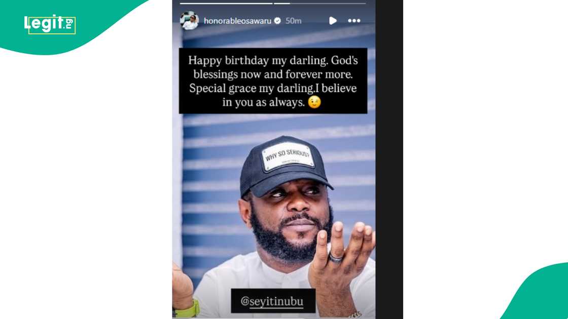 Natasha Osawaru publicly celebrated Seyi Tinubu, using affectionate words in her birthday tribute.