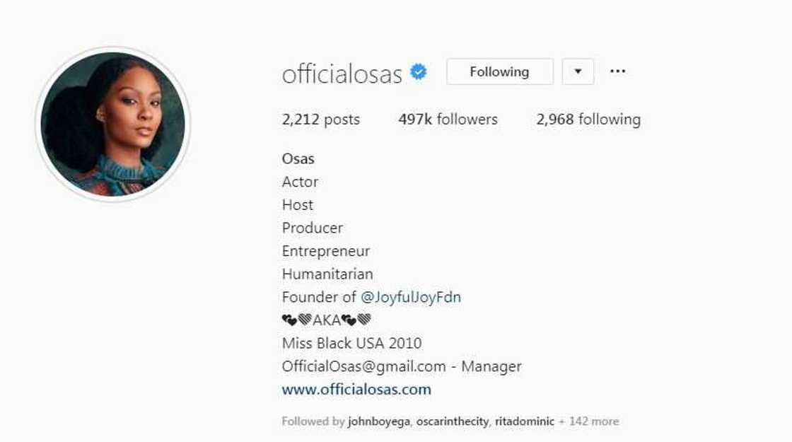 Actress Osas Ighodaro finally removes husband Gbenro Ajibade’s name from social media profile Actress Osas Ighodaro finally removes husband Gbenro Ajibade’s name from social media profile