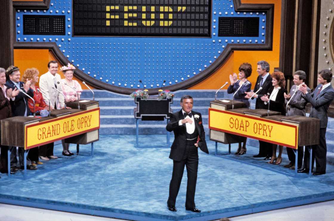 Richard Dawson hosts Grand Ole Opry stars vs soap stars appearing in the ABC TV series 'Family Feud'