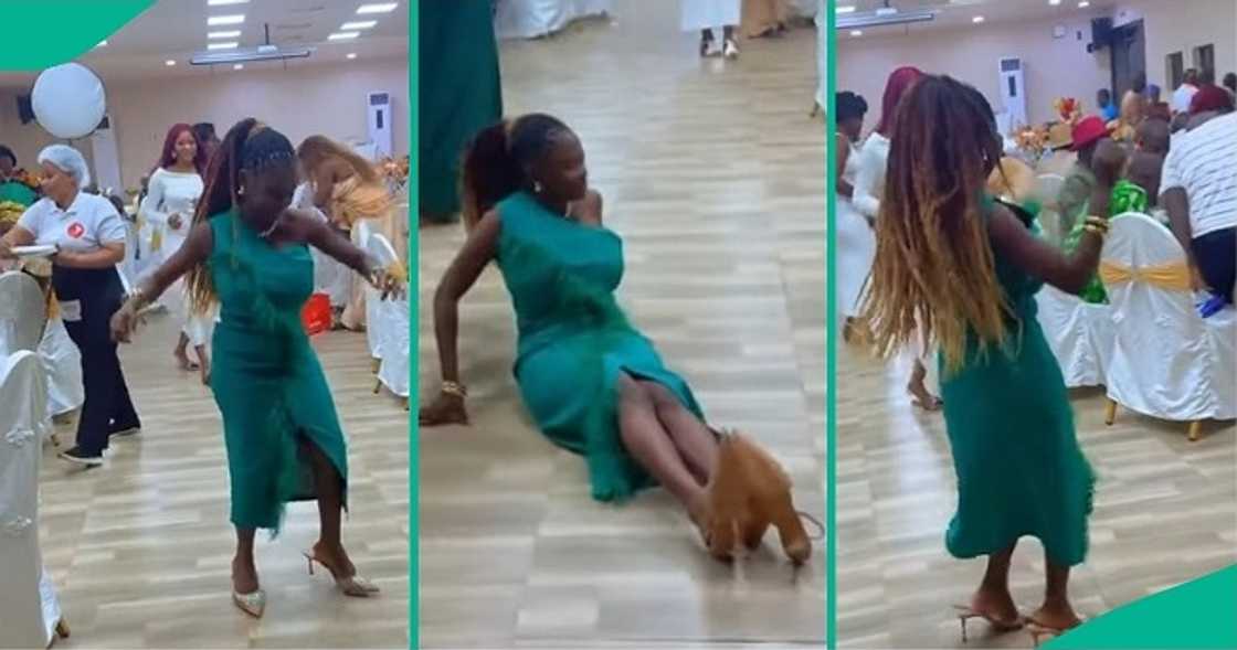 Party guest crashes to ground while dancing Party guest crashes to ground while dancing