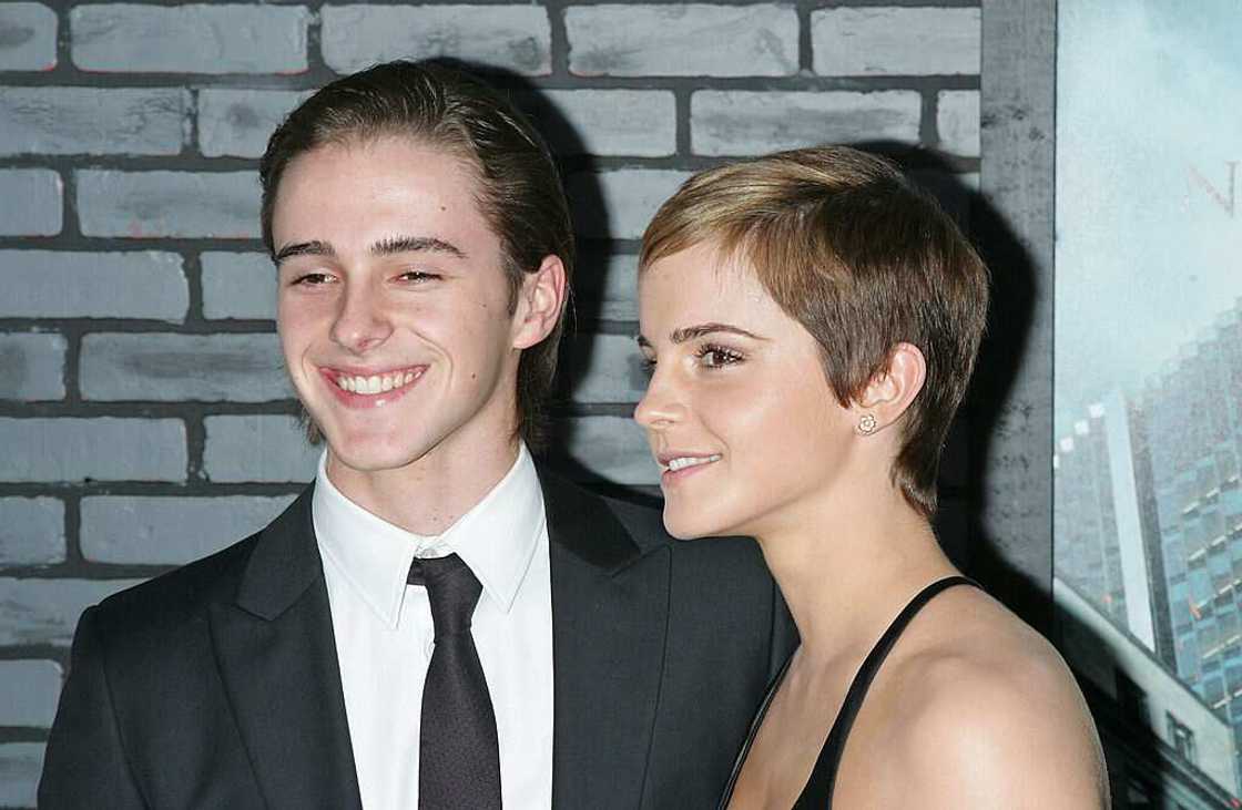 Actress Emma Watson (R) and Alex Watson at Alice Tully Hall in New York City.