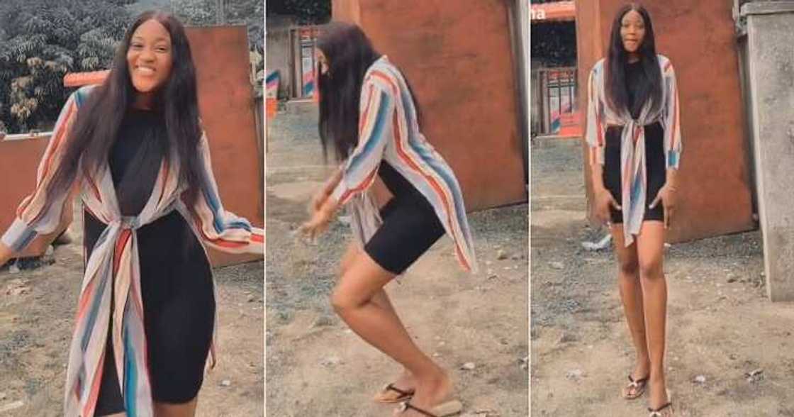 Tall girl dances sweetly in video Tall girl dances sweetly in video
