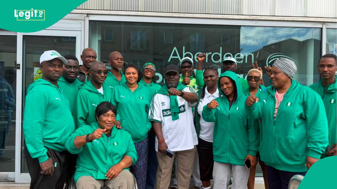 Team Nigeria athletes and officials at the team camp in Aberdeen Sports Village in Scotland. Photo by NSC