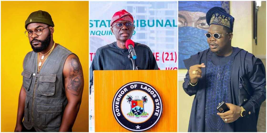 Falz, Mr Macaroni and Sanwo-Olu Falz, Mr Macaroni and Sanwo-Olu