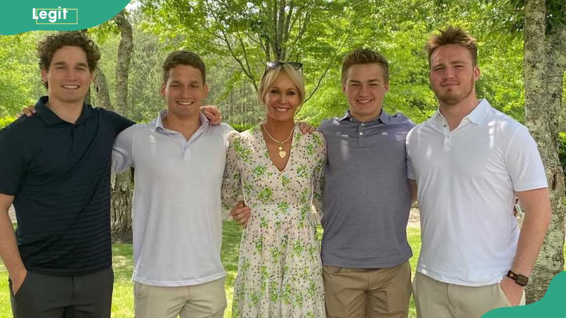 Allison Butler and her four sons take a group picture