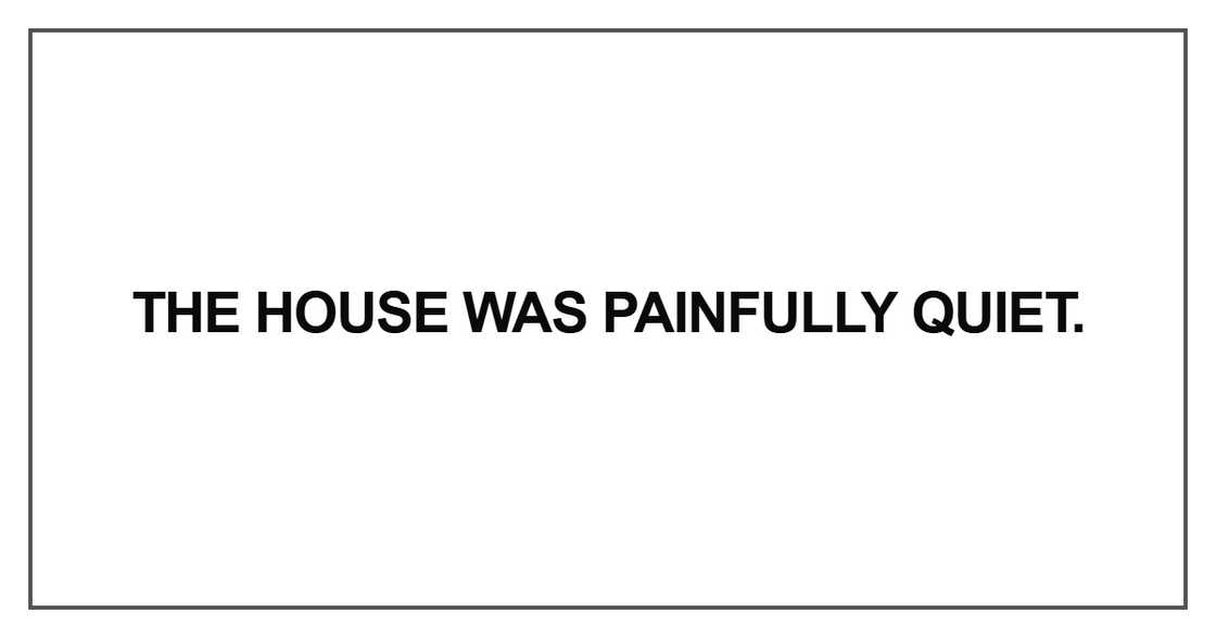 The house was painfully quiet The house was painfully quiet