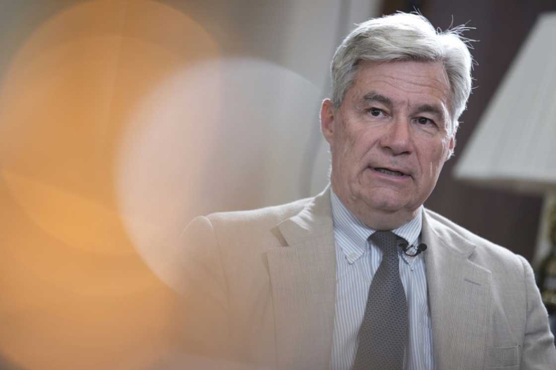 US Senator Sheldon Whitehouse, Democrat from Rhode Island, speaks during an interview on Capitol Hill on July 8, 2025 in Washington, DC US Senator Sheldon Whitehouse, Democrat from Rhode Island, speaks during an interview on Capitol Hill on July 8, 2025 in Washington, DC