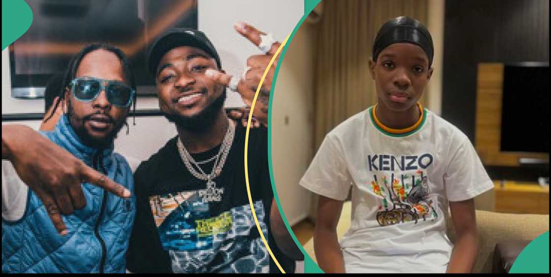 Davido and Popcaan, Wizkid's son hangs out with Popcaan