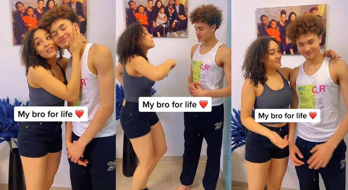Photos of a lady and her younger brother. Photos of a lady and her younger brother.