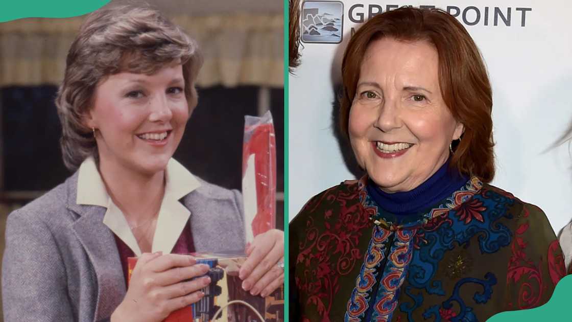 Miriam Flynn in 1983. Miriam Flynn in 2018. Miriam Flynn in 1983. Miriam Flynn in 2018.