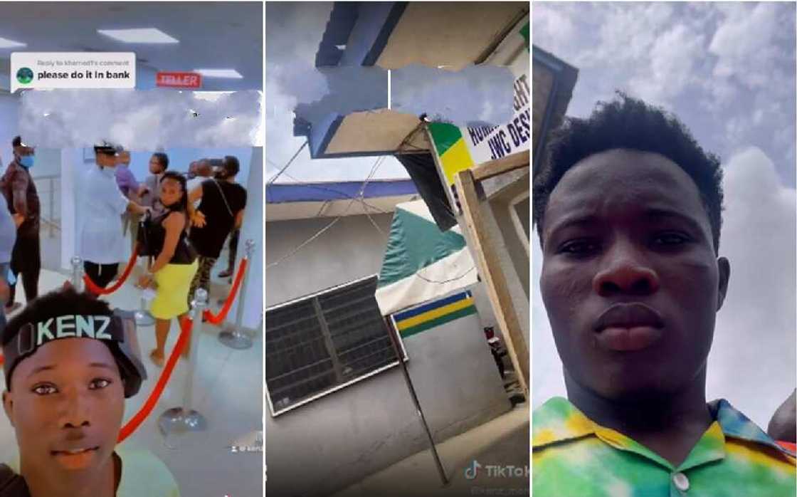 Nigerian man records himself shouting inside the bank, stunning video goes viral