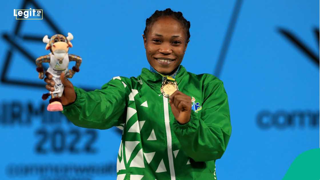Adijat Olarinoye, weightlifting, National Sports Festival. Adijat Olarinoye, weightlifting, National Sports Festival.