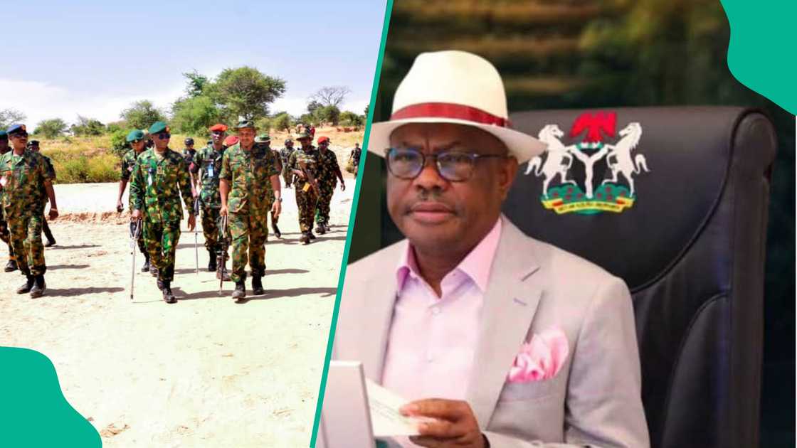 Nyesom Wike and officers clash over allegations of land grabbing in Abuja. Nyesom Wike and officers clash over allegations of land grabbing in Abuja.