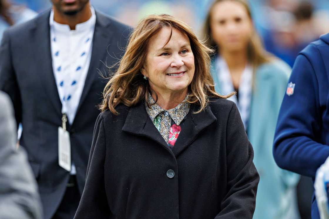 Amy Adams Strunk of the Tennessee Titans on the field before a game