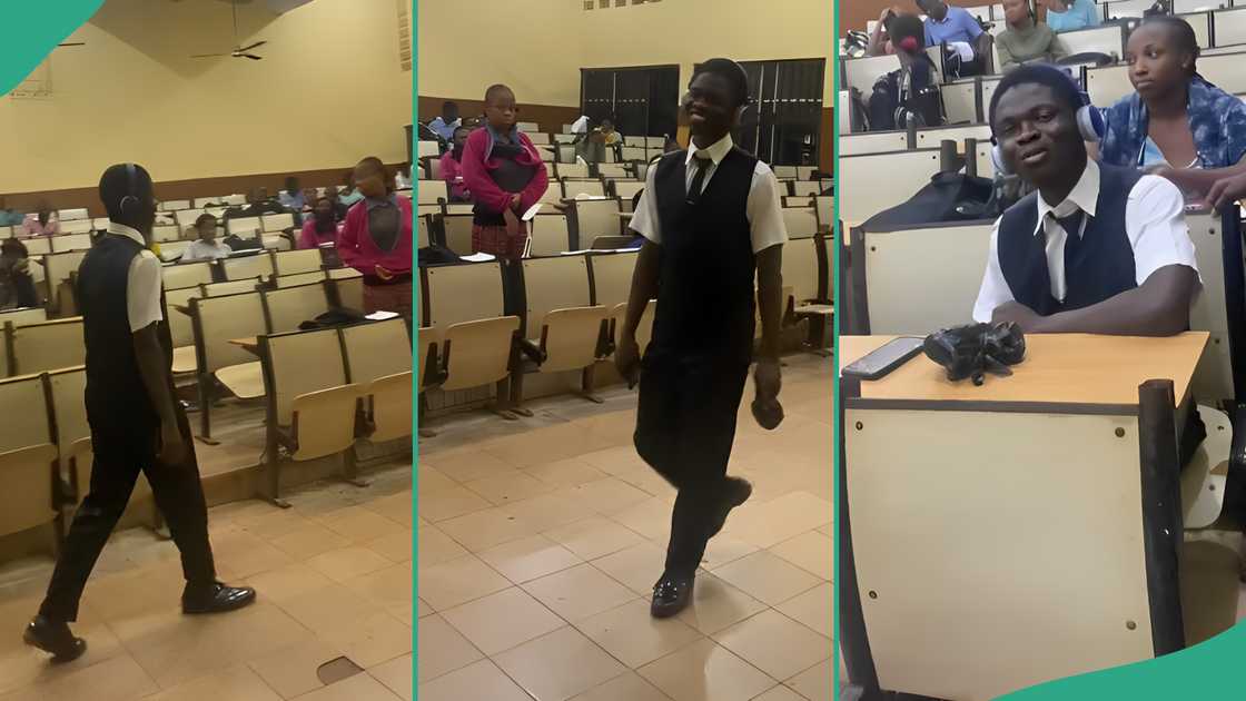 Video as University of Nigeria student wears uniform to night class to avoid missing 8am exam