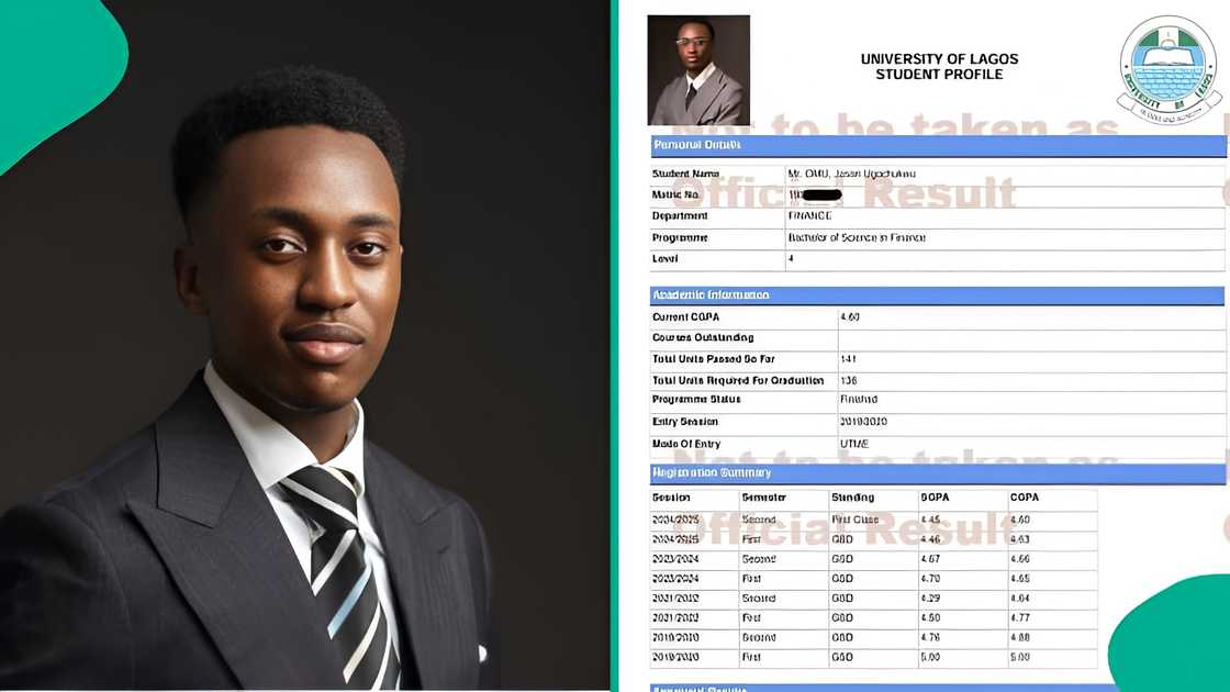 UNILAG graduate posts full results from 100L to final year