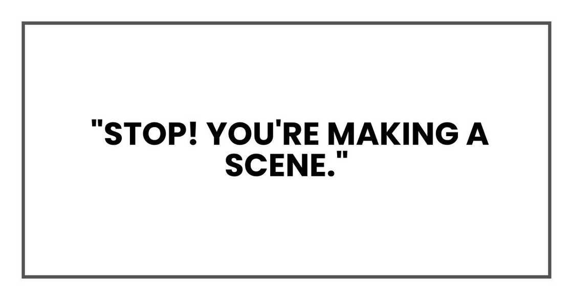 STOP! You're making a scene." STOP! You're making a scene."