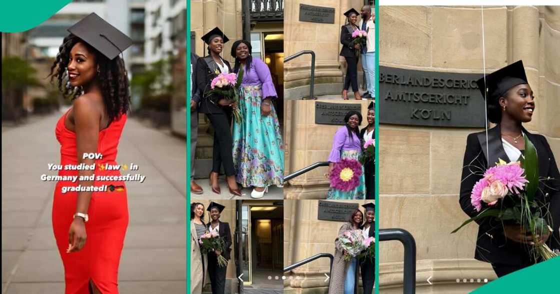 Nigerian lady who graduated from Germany celebrates with her family