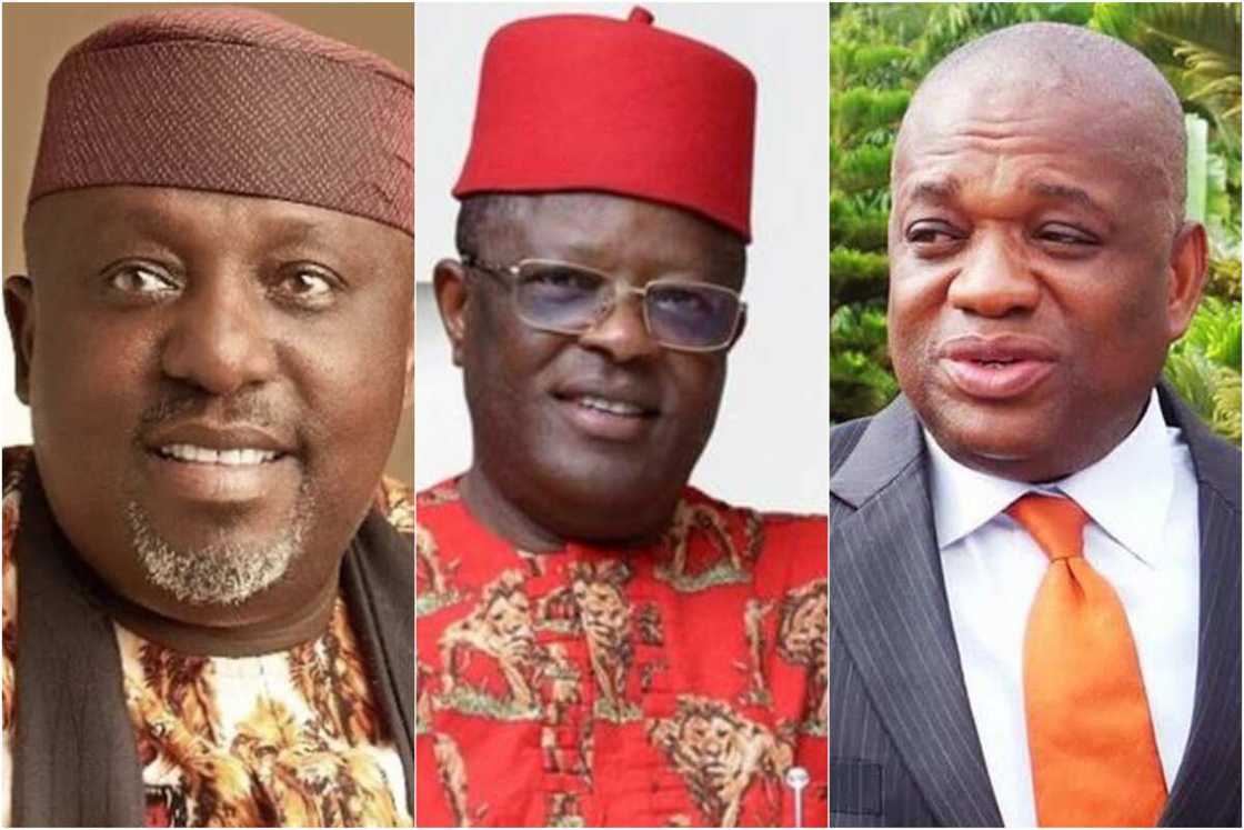 Umahi's defection to APC reportedly angers Igbo leaders as Kalu, Okorocha, others absent at rally Umahi's defection to APC reportedly angers Igbo leaders as Kalu, Okorocha, others absent at rally
