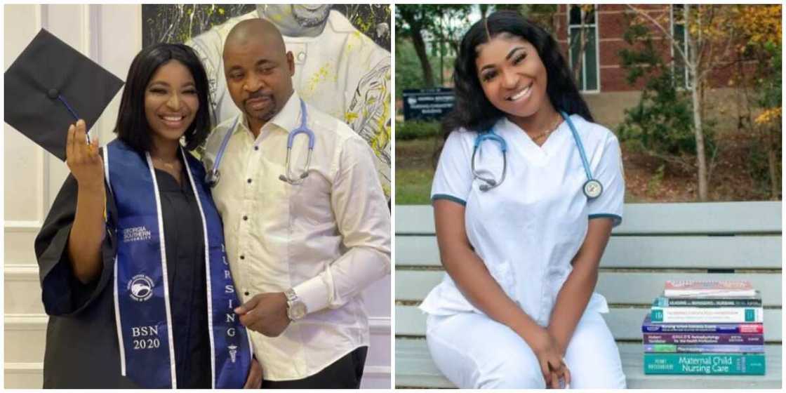 Don't play with my family: MC Oluomo's son celebrates sister as she passes nursing board exams Don't play with my family: MC Oluomo's son celebrates sister as she passes nursing board exams