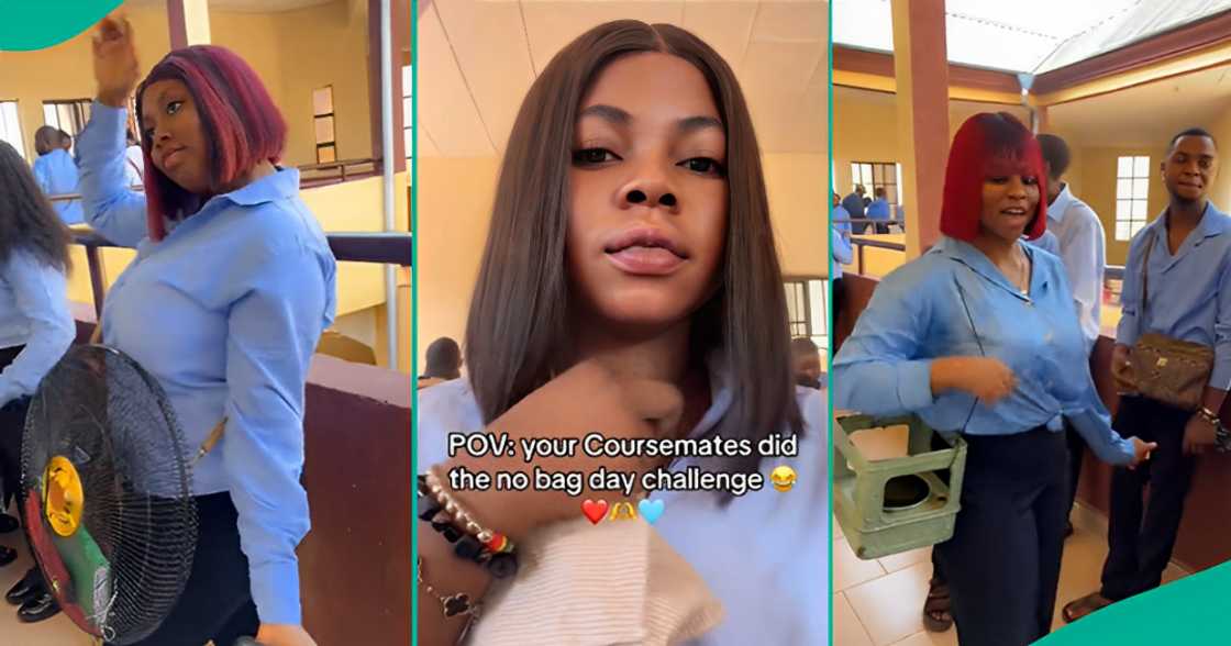 Nigerian students use stove, kettle to carry books to school during no bag day Nigerian students use stove, kettle to carry books to school during no bag day