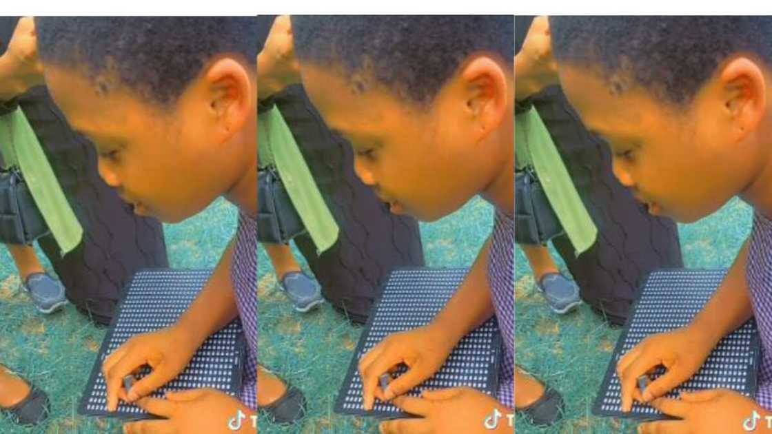 Talented blind girl displays her reading writing skill Talented blind girl displays her reading writing skill