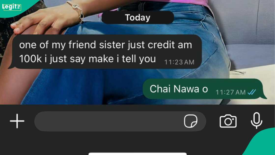 A lady shares a message she got from her younger brother. A lady shares a message she got from her younger brother.