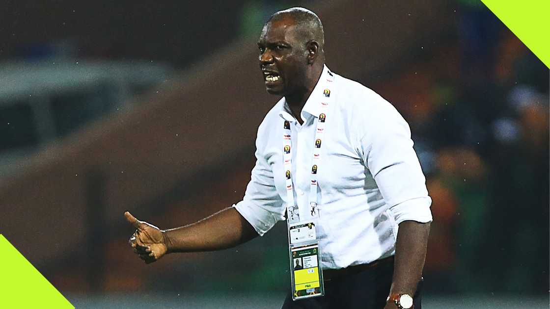 Augustine Eguavoen coaching Nigeria at AFCON 2021.