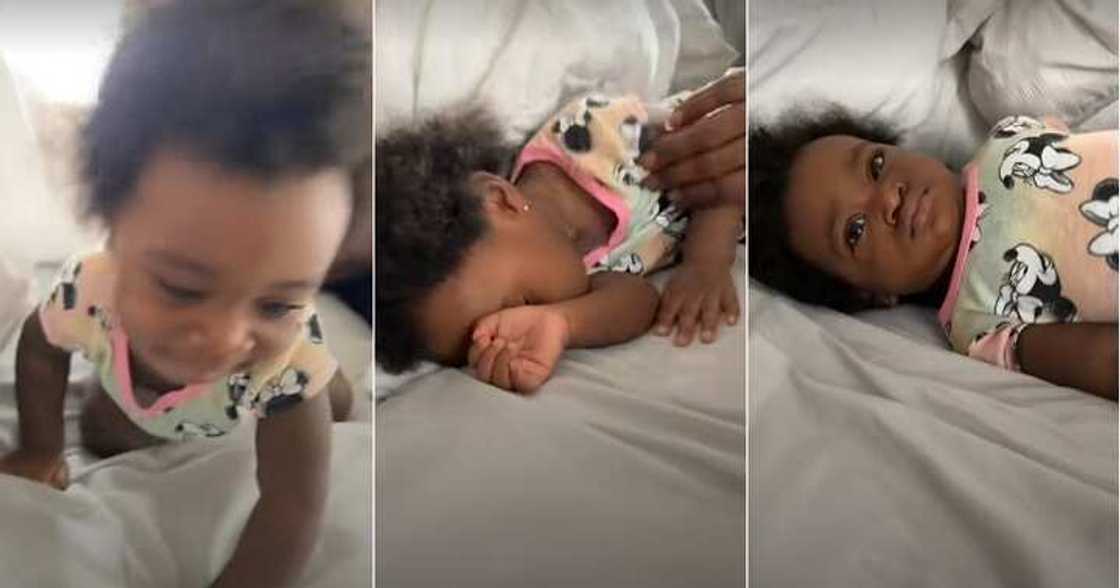 Dad wakes little daughter, get to work Dad wakes little daughter, get to work