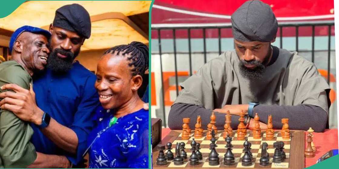 Chess master, Tunde Onakoya and his parents. Chess master, Tunde Onakoya and his parents.