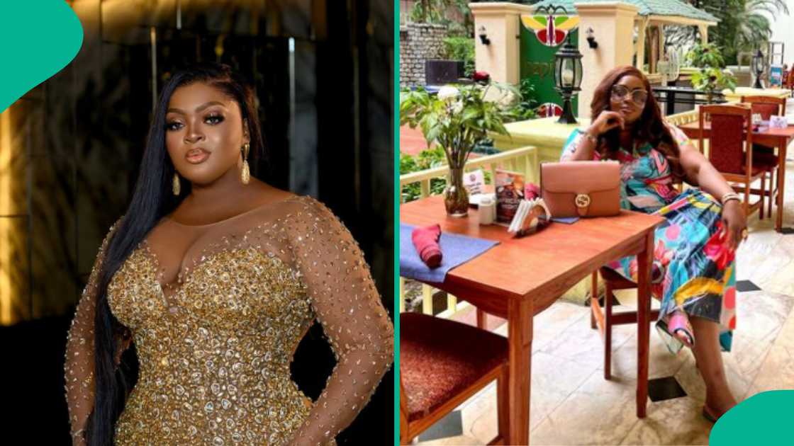 Eniola Badmus reacts to being the only person on business-class flight.