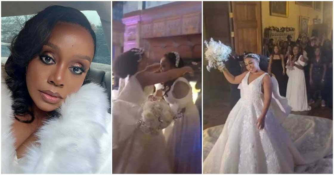 Michelle Dede, Rita Dominic, bridal bouquet Michelle Dede, Rita Dominic, bridal bouquet