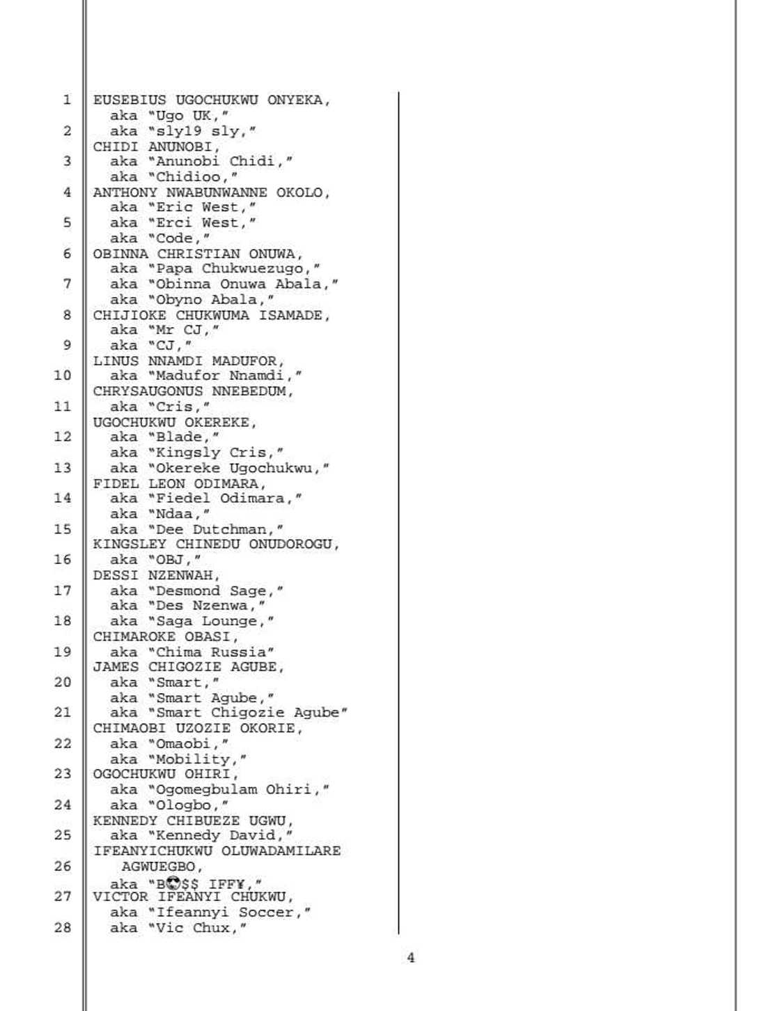FBI: Full list of 80 Nigerians raided in the US for alleged fraud FBI: Full list of 80 Nigerians raided in the US for alleged fraud