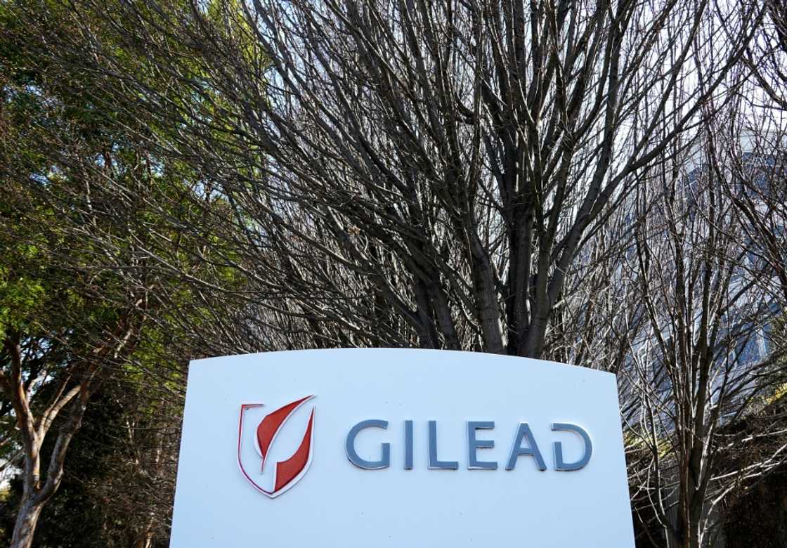 The Gilead logo is displayed on a sign at Gilead headquarters on March 20, 2025 in Foster City, California The Gilead logo is displayed on a sign at Gilead headquarters on March 20, 2025 in Foster City, California