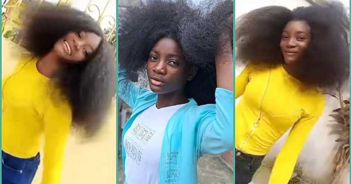Pretty lady shows off her full hair on TikTok Pretty lady shows off her full hair on TikTok