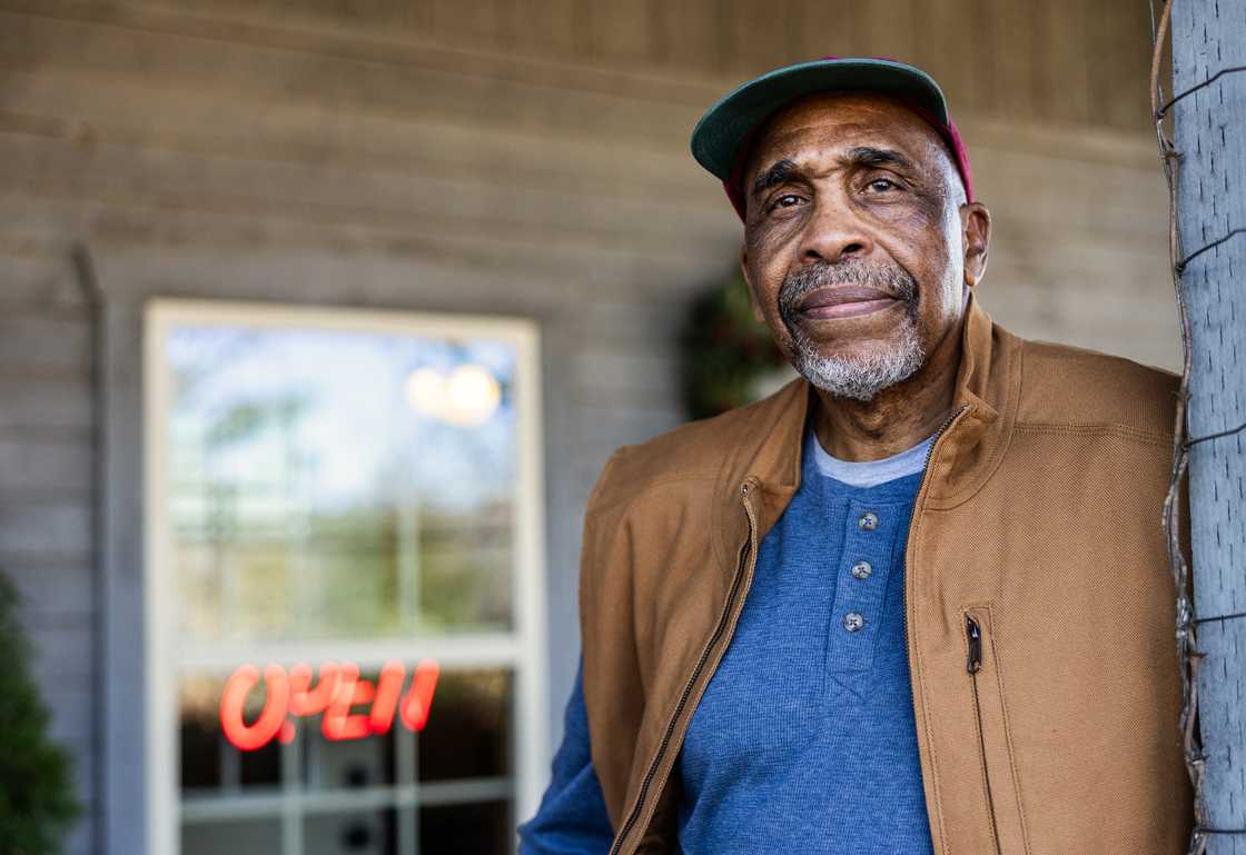 A peaceful elderly man