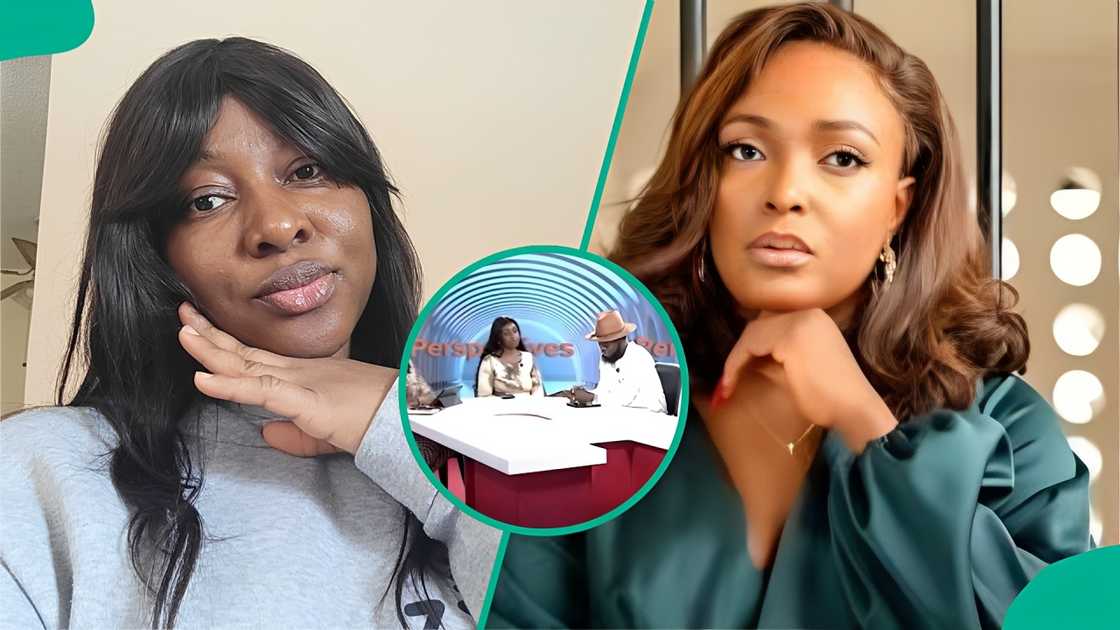 A woman draws people’s attention to what she observed about Blessing CEO’s interview