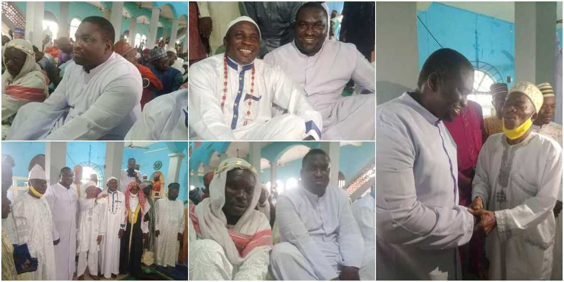 Reverend Father Peter Ayanbadejo with Muslim faithful Reverend Father Peter Ayanbadejo with Muslim faithful