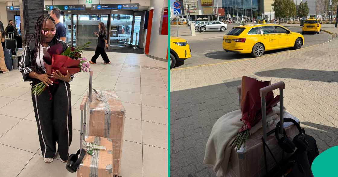 Nigerian lady says goodbye to Nigeria. Nigerian lady says goodbye to Nigeria.