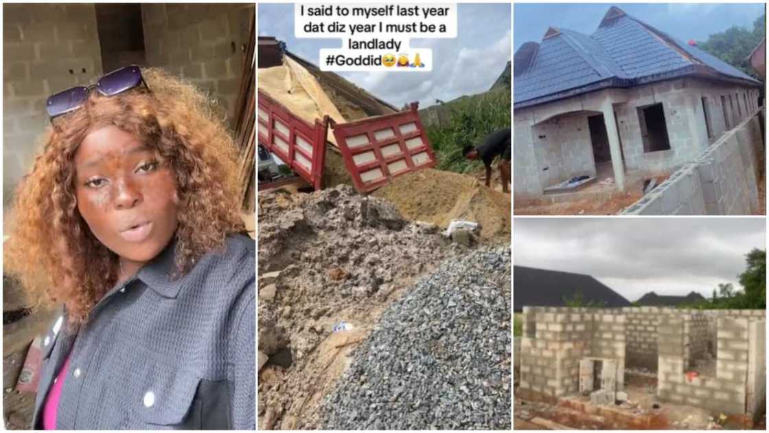 Building house in Nigeria/Lady celebrated new building. Building house in Nigeria/Lady celebrated new building.